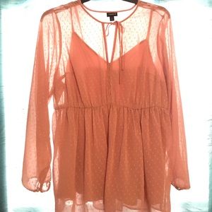 Sheer babydoll blouse